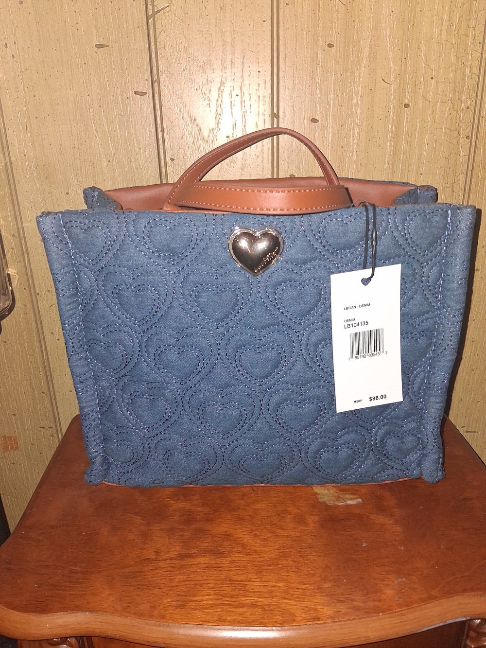 Betsy johnson quilted heart bag/tote